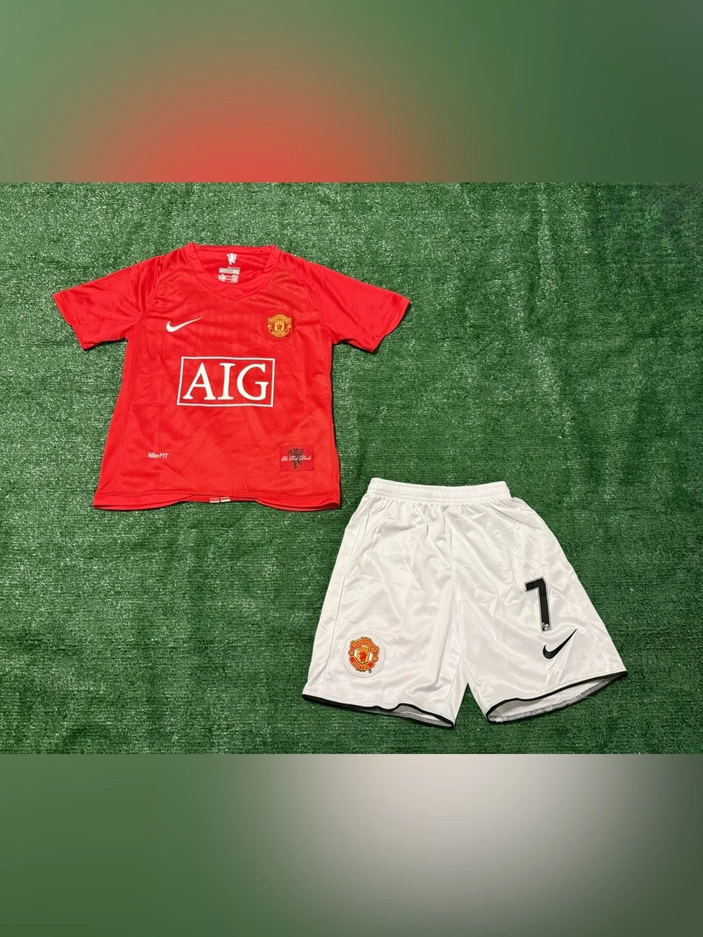 Cristiano Ronaldo #7 Manchester United Home Kids Jersey 07/08